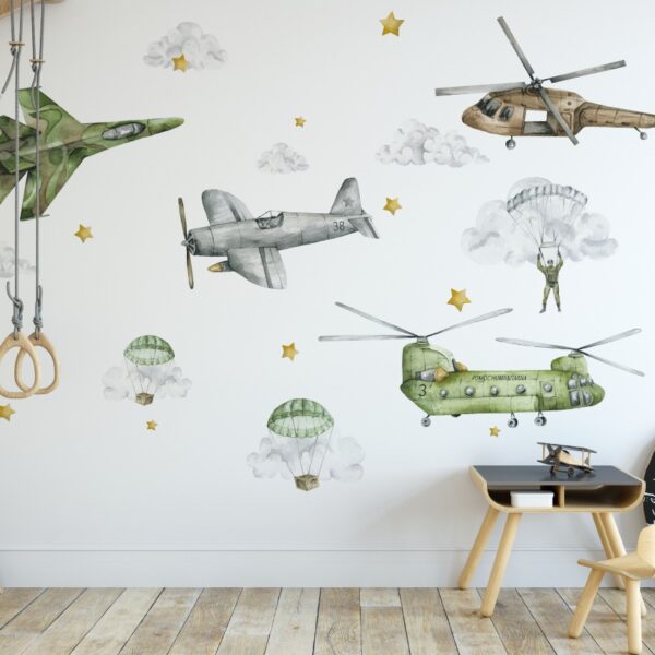 naklejki na ścianę samoloty wojskowe